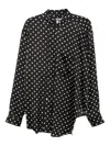 Black Comme Des Garçons Polka-dot Asymmetric Shirt In Black