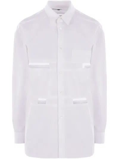 Black Comme Des Garçons Poplin Shirt In White