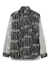 Black Comme Des Garçons Print Long-sleeve Shirt In Black