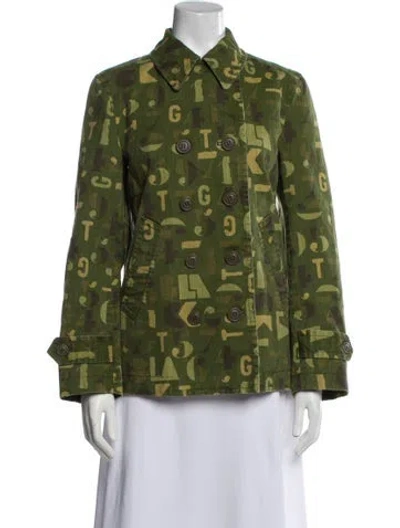 Pre-owned Black Comme Des Garçons Printed Utility Jacket In Green