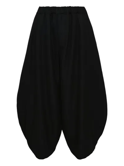 Black Comme Des Garçons Puffball Flannel Trousers In Black