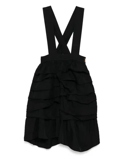 Black Comme Des Garçons Latzkleid Mit Ungesäumten Kanten In Black