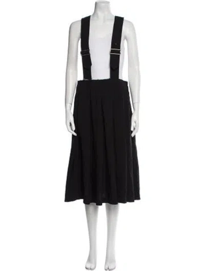 Pre-owned Black Comme Des Garçons Raw-edge Trim Long Skirt In Black