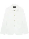 Black Comme Des Garçons Rounded-collar Single-breasted Jacket In White