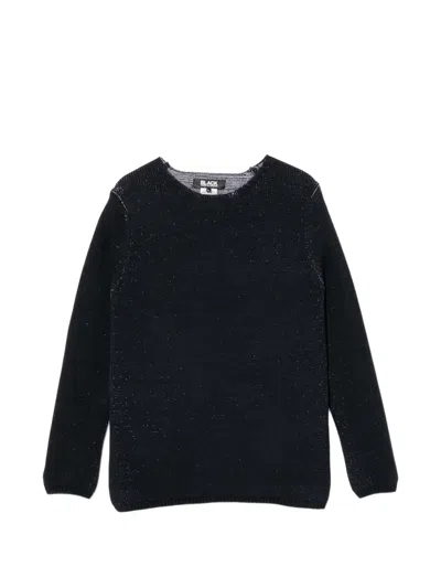 Black Comme Des Garçons Round-neck Long-sleeve Jumper In Blue