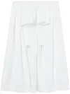 Black Comme Des Garçons Ruffle-detail Pleated Midi Skirt In White