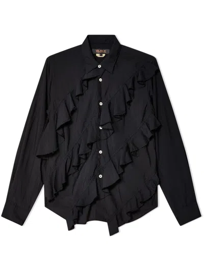 Black Comme Des Garçons Ruffle-detailing Shirt In Black