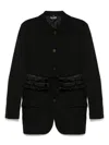 Black Comme Des Garçons Ruffle Shirt Jacket In Black