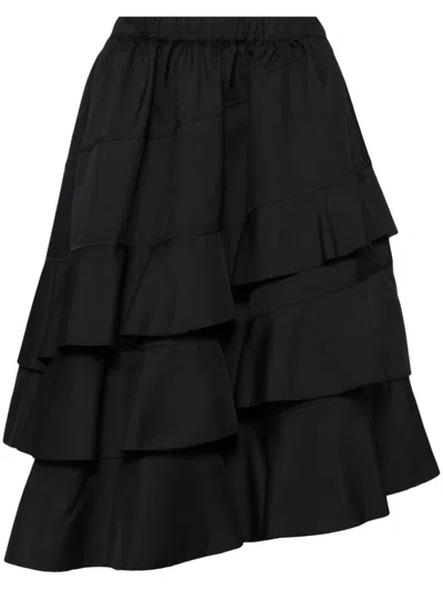 Black Comme Des Garçons Ruffle Skirt In Black