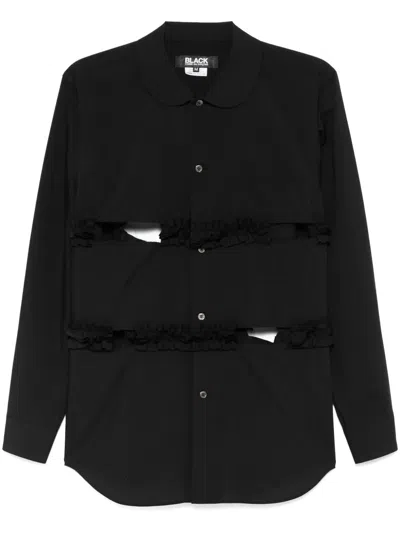 Black Comme Des Garçons Ruffle-trim Shirt In Black