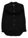 Black Comme Des Garçons Ruffled Buttoned Shirt In Black