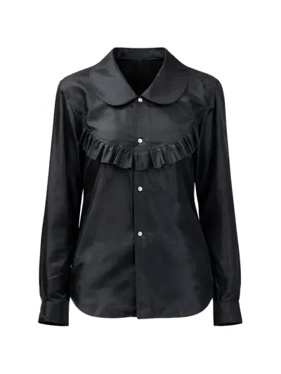Black Comme Des Garçons Ruffled Collar Shirt In Black