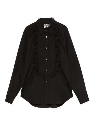 Black Comme Des Garçons Ruffled-detail Shirt In Black