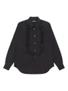 Black Comme Des Garçons Ruffled-detailed Shirt In Black
