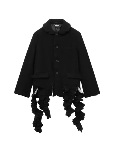 Black Comme Des Garçons Ruffled Jacket In Blue