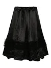 Black Comme Des Garçons Ruffled Satin Skirt In Black