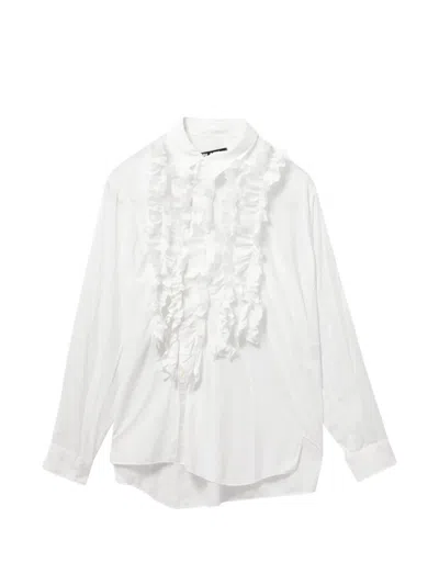 Black Comme Des Garçons Ruffled Shirt In Green