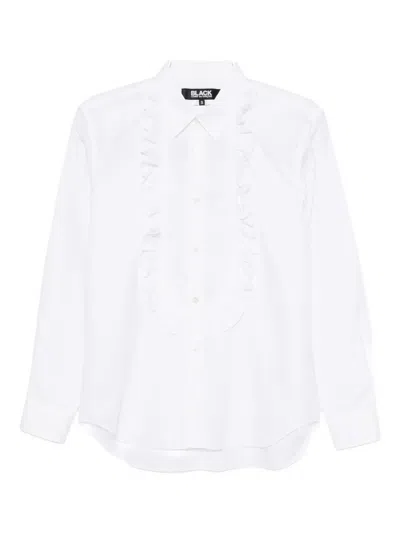 Black Comme Des Garçons Ruffled Shirt In White