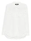 Black Comme Des Garçons Ruffled Shirt In White