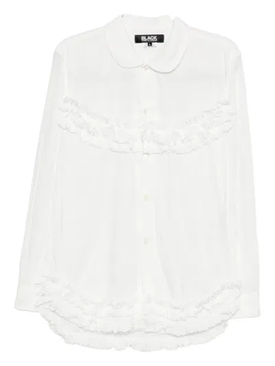 Black Comme Des Garçons Ruffled Shirt In White