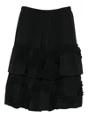 Black Comme Des Garçons Ruffled-tiered Midi Skirt In Black