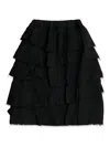 Black Comme Des Garçons Ruffled Tiered Mini Skirt In Black