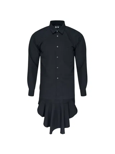 Black Comme Des Garçons Ruffled-hem Shirt In Black