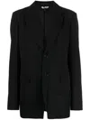 Black Comme Des Garçons Single-breasted Wool Blazer In Black