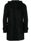 Black Comme Des Garçons Slouch-hood Wool-blend Coat In Black