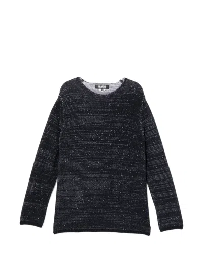 Black Comme Des Garçons Speckled Long-sleeve Jumper In Blue