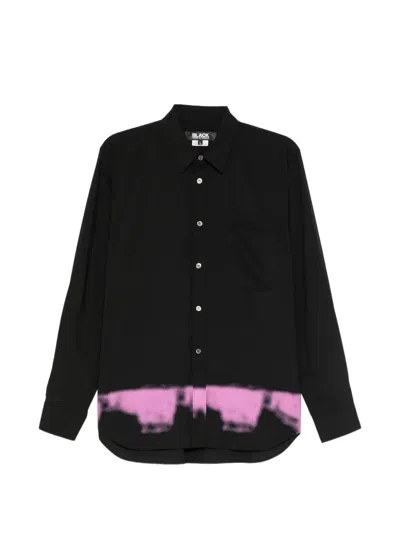 Black Comme Des Garçons Spray-paint Effect Shirt In Black