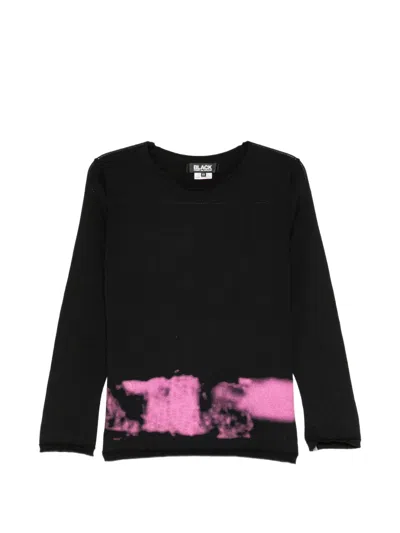 Black Comme Des Garçons Spray-print Sweater In Black