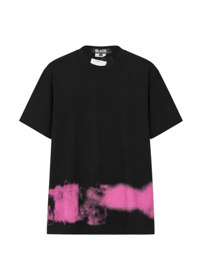 Black Comme Des Garçons Spray-print T-shirt In Black