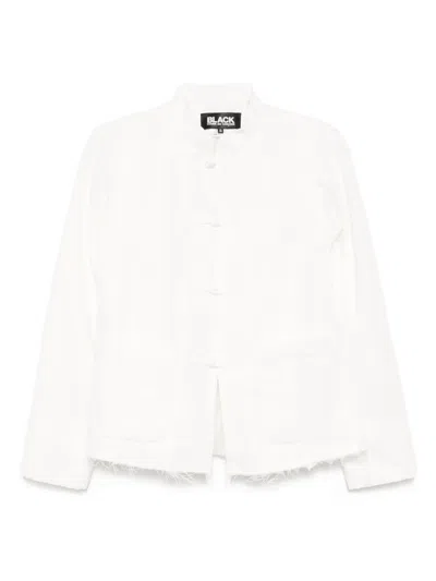 Black Comme Des Garçons Jacke Mit Stehkragen In White