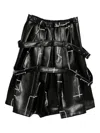 Black Comme Des Garçons Stitch Detail-printed Skirt In Black