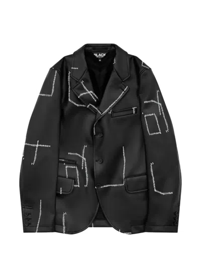 Black Comme Des Garçons Stitching-detail Jacket In Black