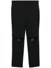 Black Comme Des Garçons Strap-detail Straight-leg Trousers In Black