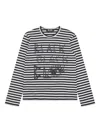 Black Comme Des Garçons Striped Long-sleeved T-shirt In White