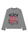 Black Comme Des Garçons Striped Long-sleeved T-shirt In White