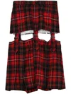 Black Comme Des Garçons Red Cutout Midi Skirt In Red
