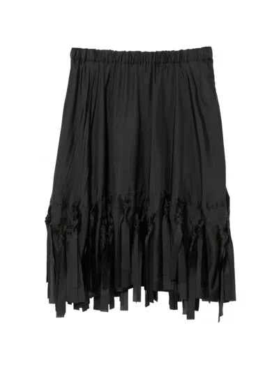 Black Comme Des Garçons Tassel-embellished Midi Skirt In Black