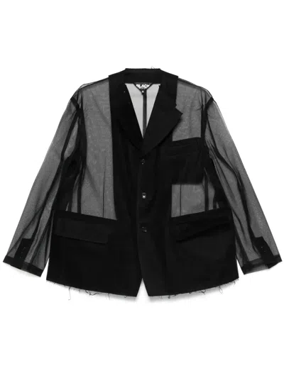 Black Comme Des Garçons Tulle Blazer In Black
