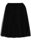 Black Comme Des Garçons Tulle Midi Skirt In Black