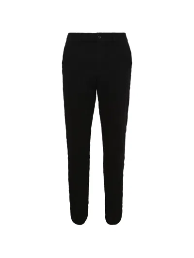 Black Comme Des Garçons Tweed Straight-leg Trousers In Black