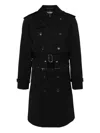 Black Comme Des Garçons Twill Trench Coat In Black
