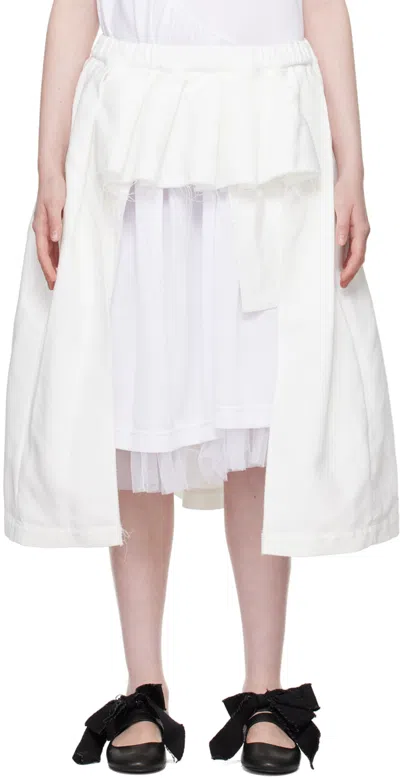 Black Comme Des Garçons White Cutout Miniskirt In 1 White