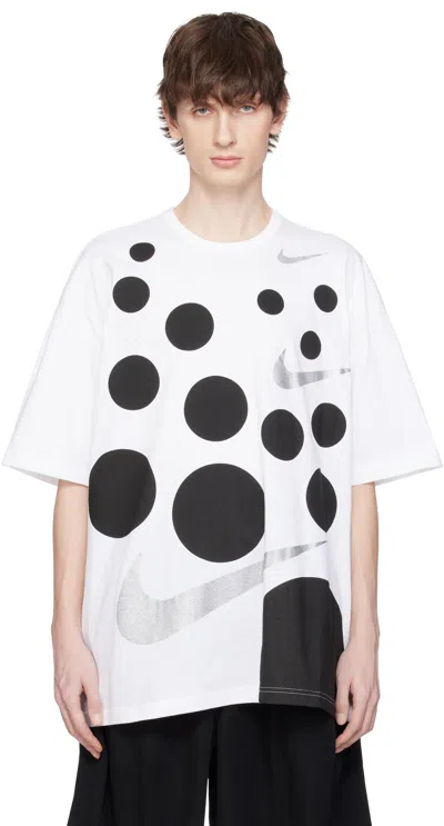 Black Comme Des Garçons White Nike Edition Oversized T-shirt In 2 White