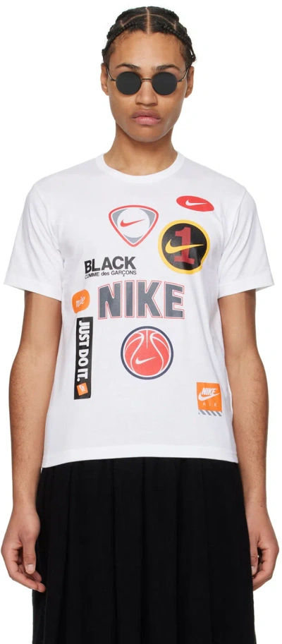 Black Comme Des Garçons White Nike Edition T-shirt