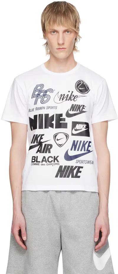 Black Comme Des Garçons White Nike Edition T-shirt