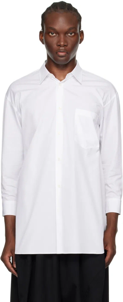Black Comme Des Garçons Drop-shoulder Cotton Shirt In White